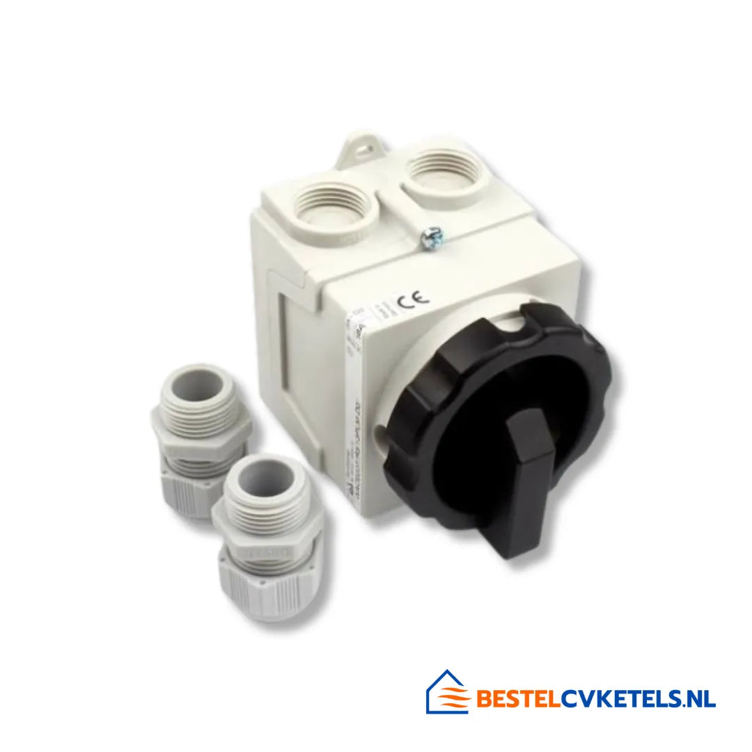 Sontheimer werkschakelaar compact 3-polig 25A met 2x M20 wartels, modelnummer A532987